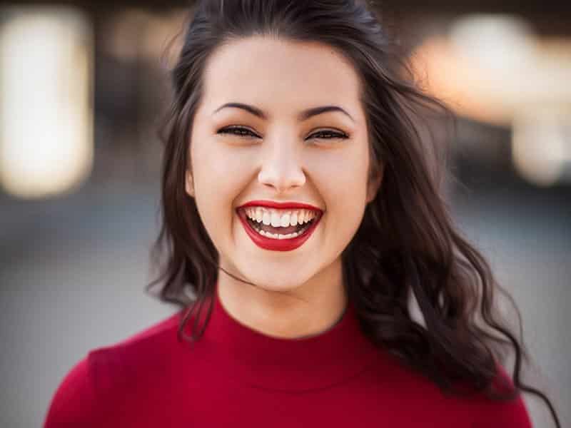 woman smiling at camera